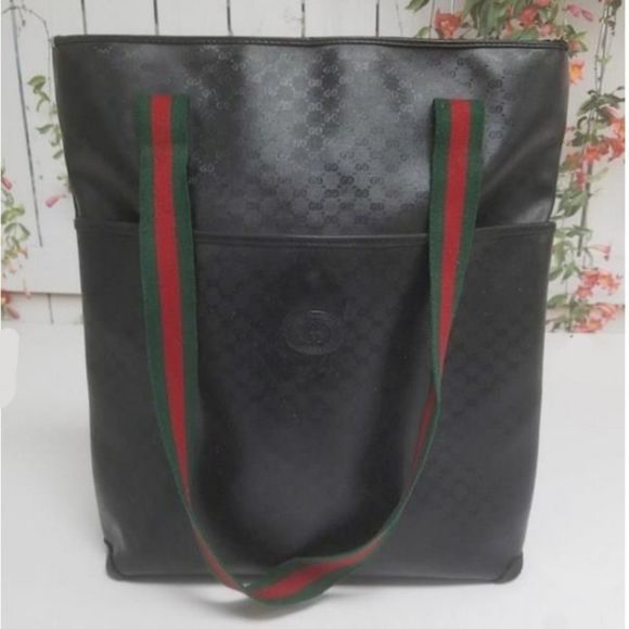 πHPπ Gucci | Supreme GG Black Canvas & Leather Tote
